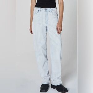 NWT Anthropologie Nordstrom Unpublished Rumi Stripe Wide Leg Jean 30 Summer